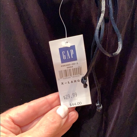 NWT Gap Black Velveteen Drawstring Pant XL - Picture 2 of 6